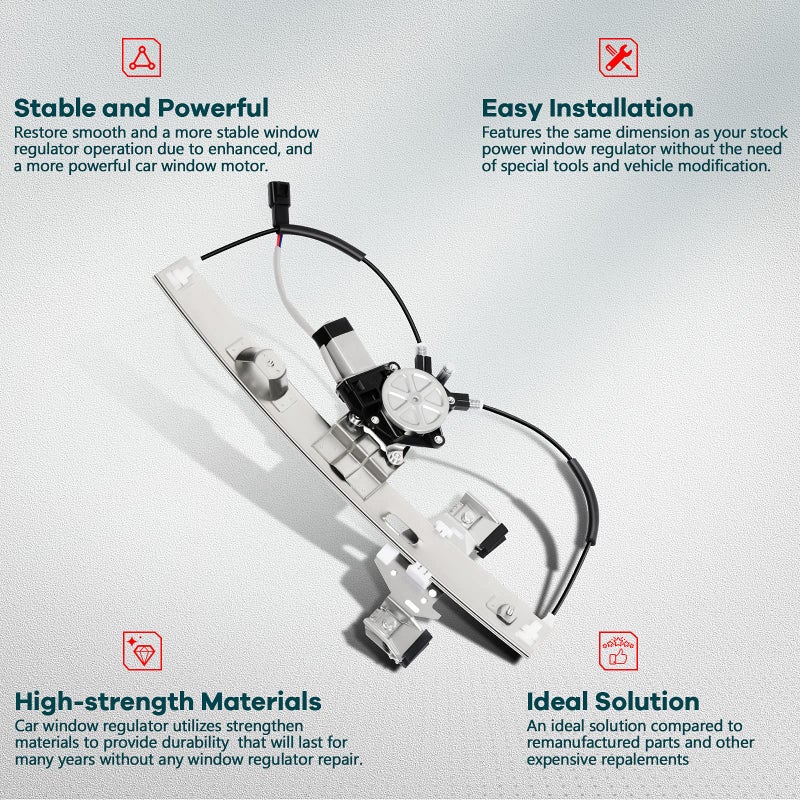 FINDAUTO Power Window Regulator Rear Right Passenger Side with Motor fits for Pontiac Grand Prix for 2004-2008, 15869654, 748-267 - Image 2
